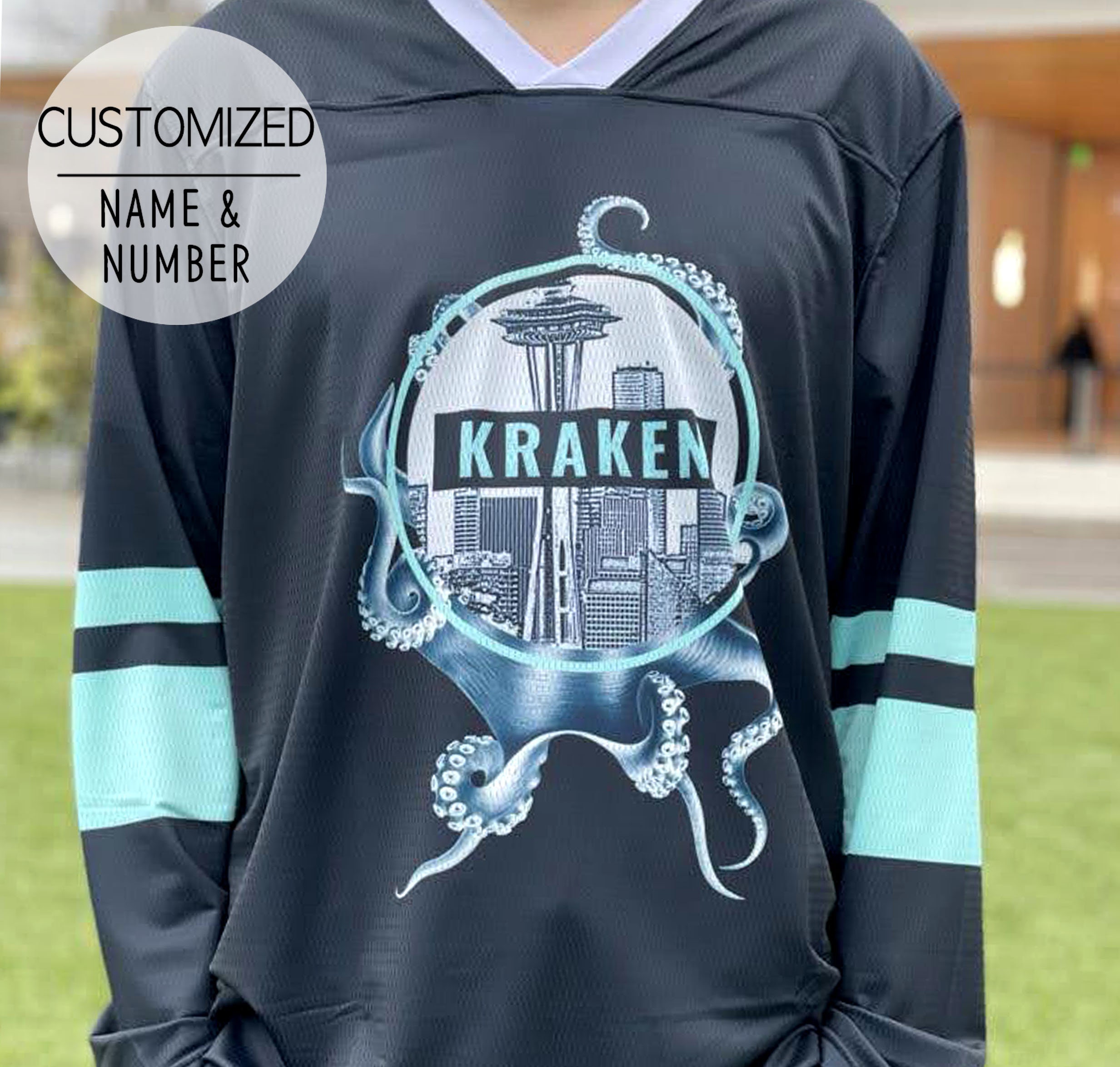 NHL Seattle Kraken Customize Name Special Design With Space Needle