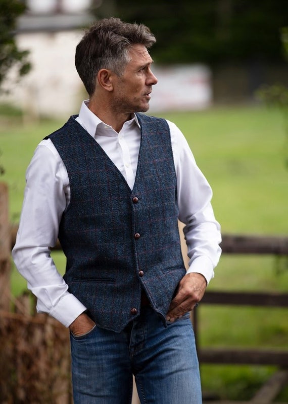 Mens British Tweed Waistcoats, Groom Waistcoats Made To