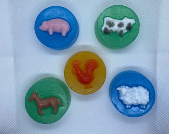 Farm Animal Soap Cow, Pig, Horse, Rooster, Sheep, Farm Soap, Cow Soap, Pig Soap, Gift Soap, Kid Soap, Birthday Party Soap, Animals, Cow, Pig