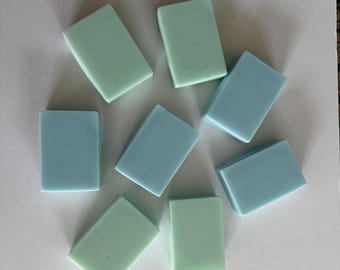 Soap Bars Green & Blue in Detergent Free Goat's Milk Scented w/Tea Tree, Plain Soap, Green Soap, Blue Soap, Bar Soap, Shower Soap, Hand Soap