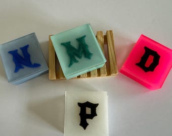 Monogram Fancy Initial/Letter Soap, Monograms, Letters, Initial Soap, Blue Soap, Hot Pink Soap, Alphabet Soap, Gift for Her, Gift for Him