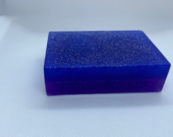 Galaxy Two Layer Blue/Purple with Glitter Soap, Gifts for Her, Layered Soap, Galaxy Soap, Shower Soap, Outer Space Soap, Two Layer Soap