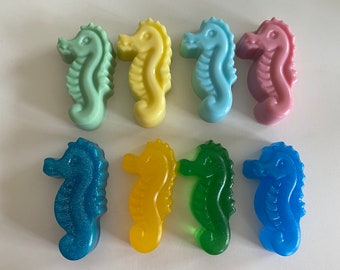 Seahorse Soap 8 Colors, Fish Soap, Tropical Soap, Animal Soap, Gift Soap, Wedding Favor Soap, Coastal Soap, Beach Soap, Pastel soap