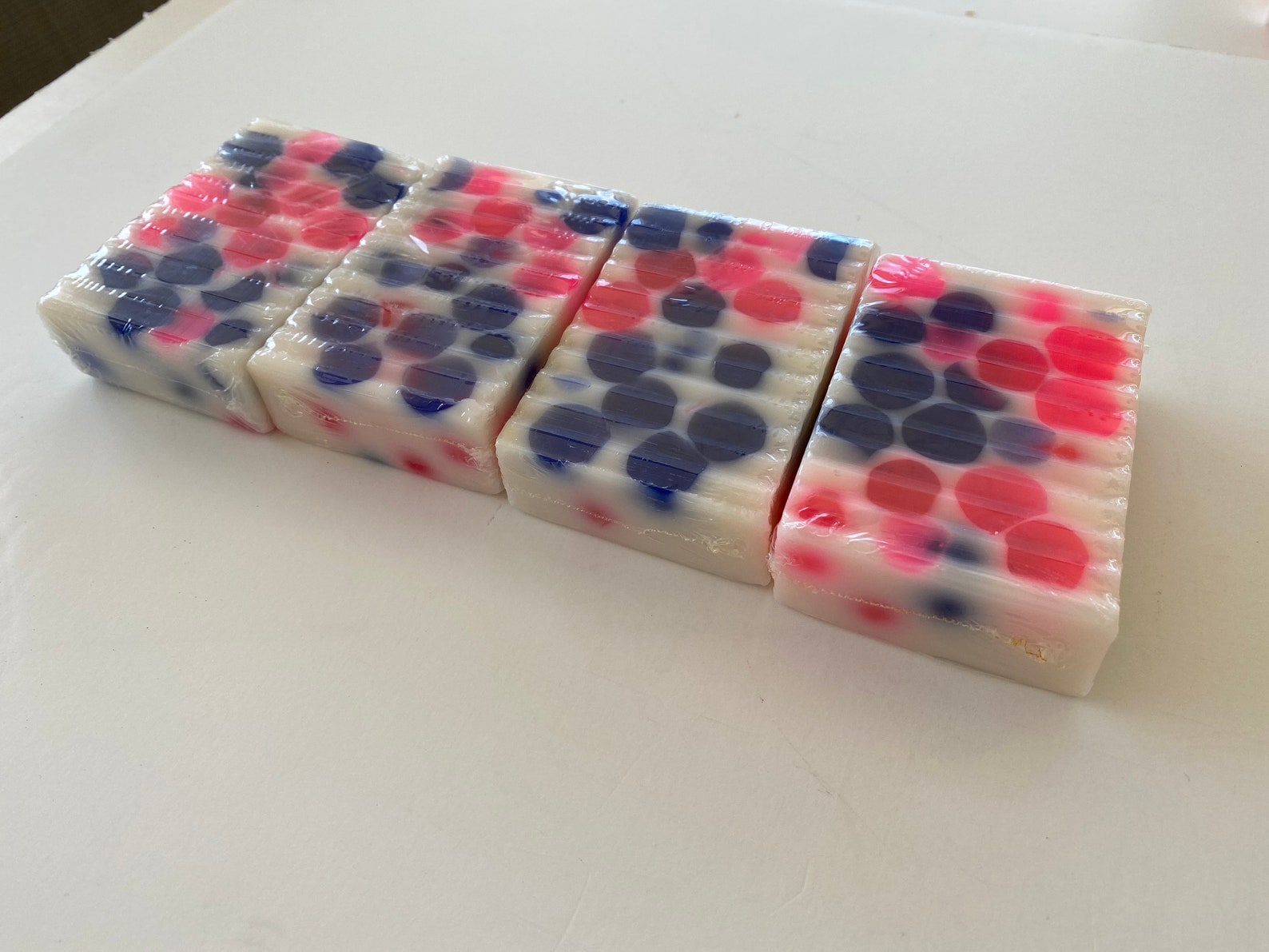 Dots Handmade Decorative Soap Bar with Pink and Blue Dots in Etsy