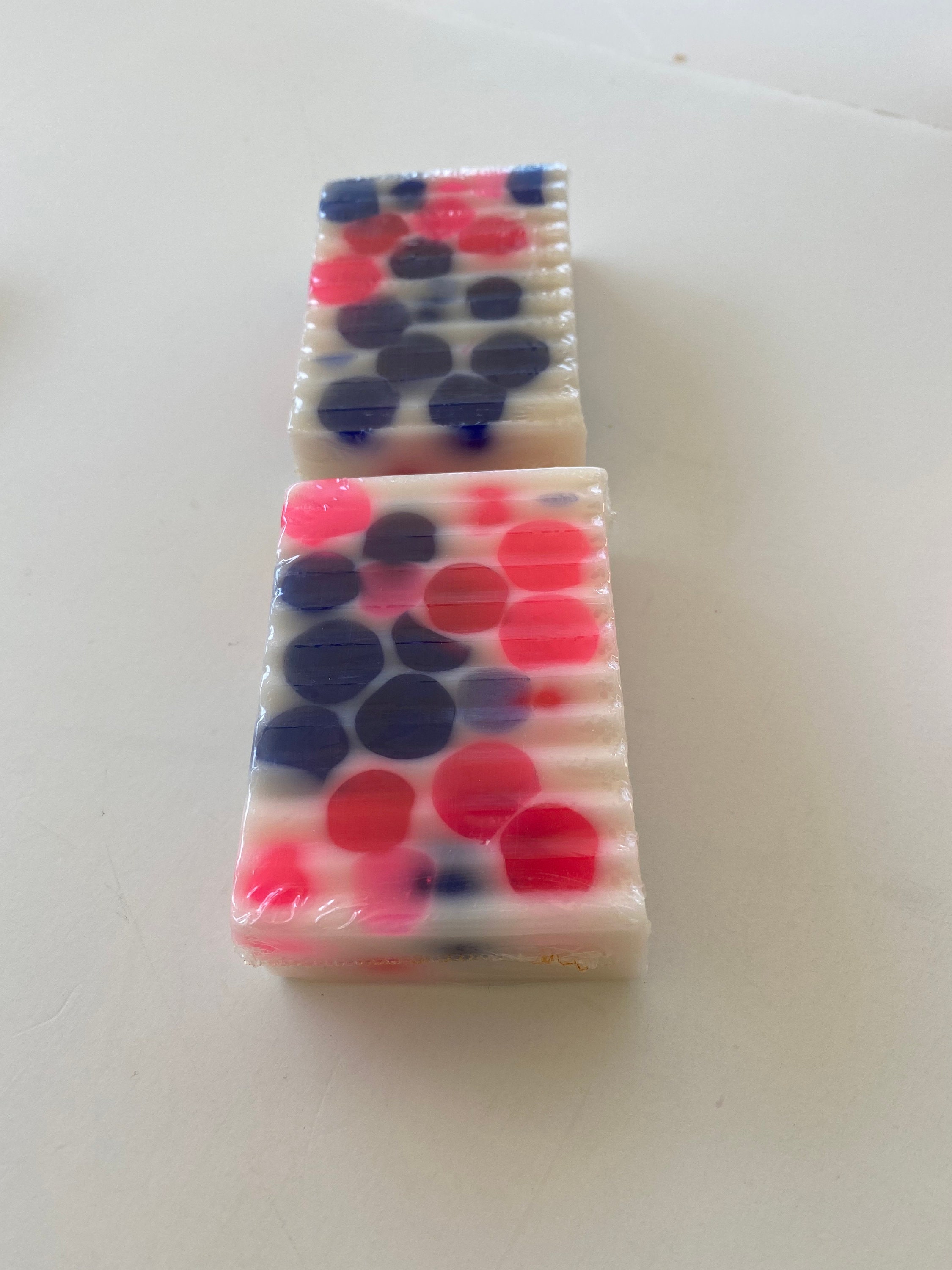 Dots Handmade Decorative Soap Bar with Pink and Blue Dots in Etsy
