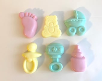 Babies R Us Shower Pastel Soaps, Favors, Gift soap, baby soap, pastel soap, baby shower favors, rattle soap, pacifier soap, bath soap