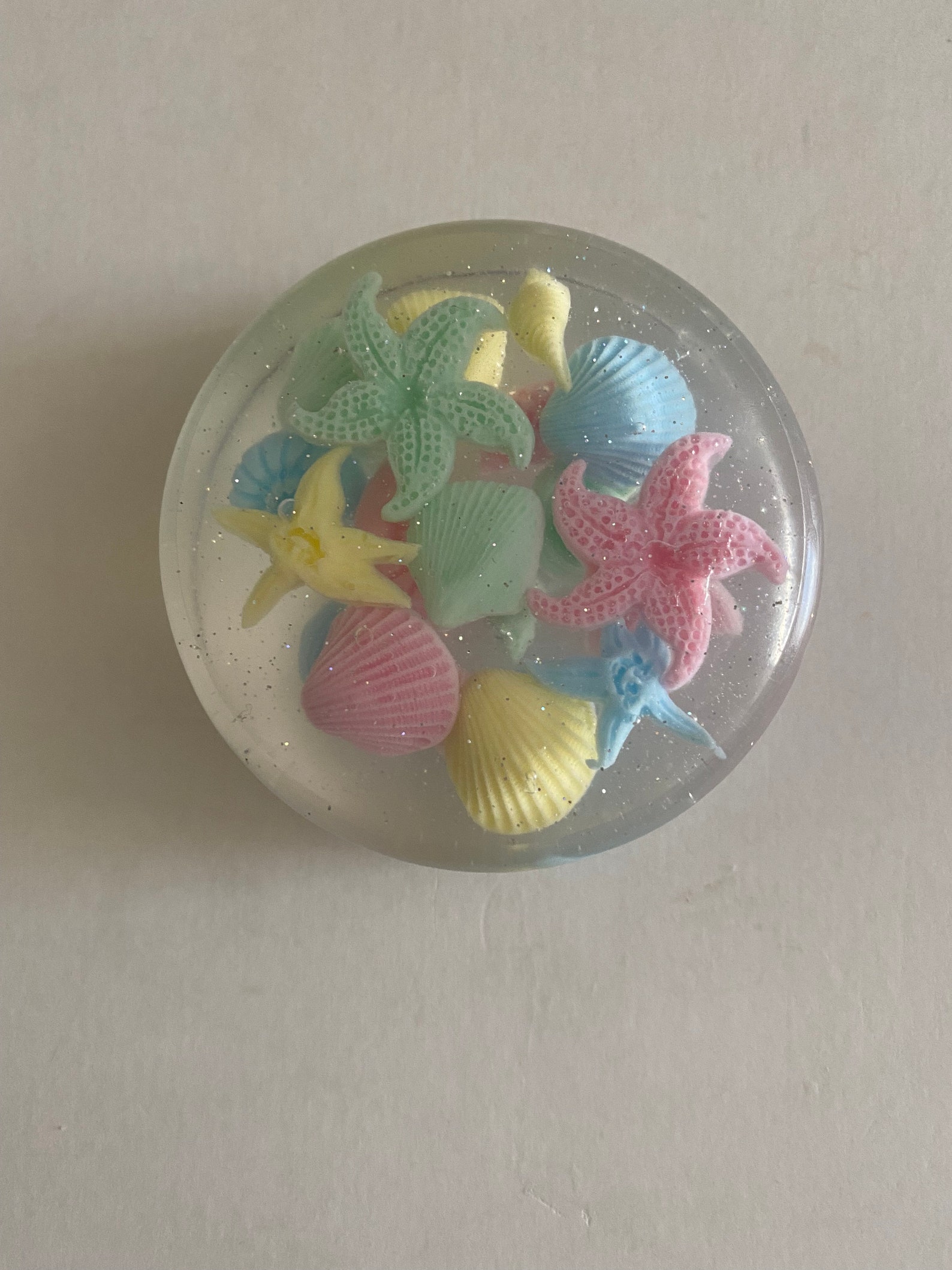 Seashells Pastel Colors Soap Embedded in Clear With Glitter - Etsy