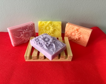 Floral Fantasy Soap, Rose Soap, Daisy Soap, Floral Soap, Flower Soap, Gift for Her, Flowers, Sunflower Soap, Wedding Favor Soap, Bridal Soap