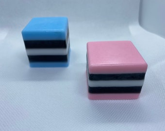 Licorice/All Sorts Looking Soap, licorice soap, candy soap, layered soap, food soap, gift for her, all sorts soap, cube soap, square soap