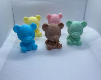 Teddy Bear 3D Shea Butter Soap Blue, Yellow, Green, Tan, or Pink, teddy bear soap, kid soap, bear soap, toy soap, animal soap