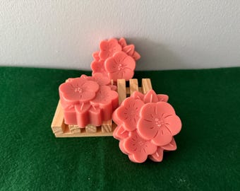 Spring has Sprung Coral Flower Soap, Flower Soap, Spring Soap, Gift Soap, Wedding Favor Soap, Wedding, Shower Soap, Flowers, Summer Soap