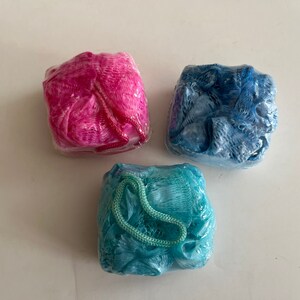 Bath Pouf (loofah) Soap Bar in Pink or Blue, Bath Soap, Loofah Soap, Shower Soap, Shower Favors, Bath Pouf, Gift for Her, luffa soap, Loofah