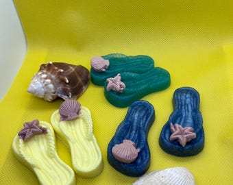 Flip Flop Soap (small pr.) beach soap, shoes soap, coastal soap, tropical soap, gift for her, spa soap, flip flops, wedding favor soap