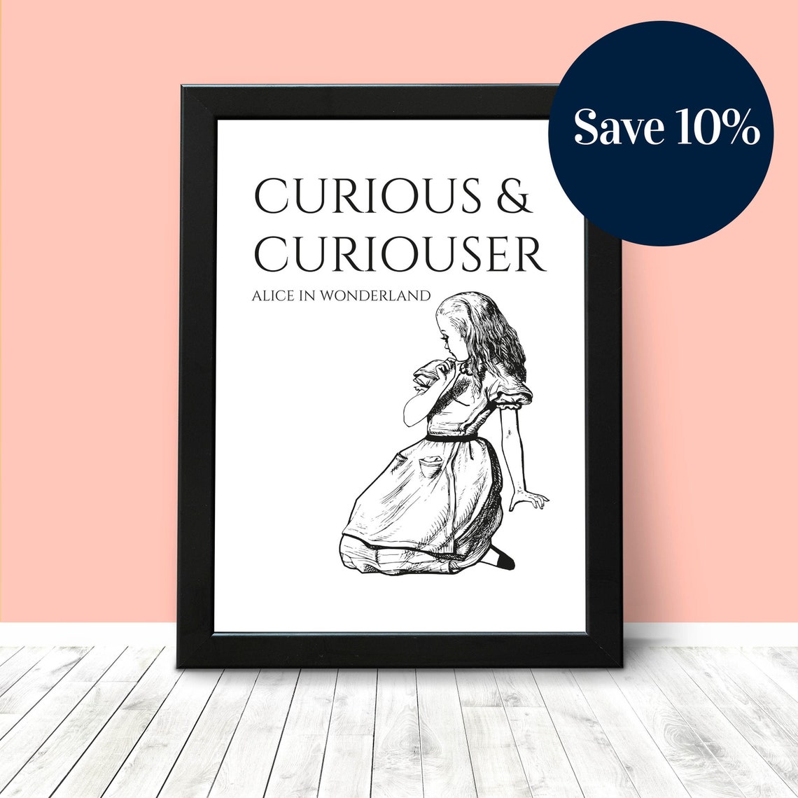 Alice in Wonderland Curious and Curiouser Print A4 Quote Etsy