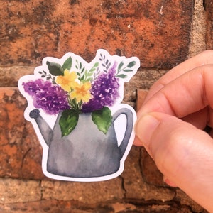 Pegatina de jardín floral: Lilas y narcisos - Vinilo resistente a la intemperie