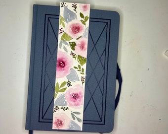 Hand-Painted Watercolor Floral Bookmark | Roses and Foliage