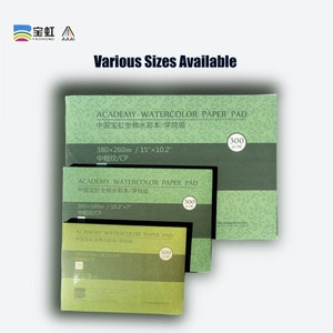 BAOHONG Academy Watercolor Paper 100% Cotton, 140lb/300gsm, Textured Cold Press, Watercolor Block, 20 sheets