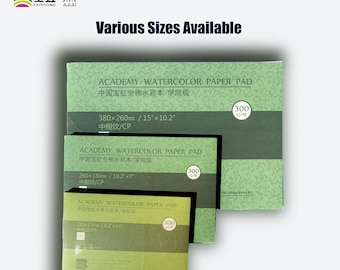 BAOHONG Academy Watercolor Paper 100% Cotton, 140lb/300gsm, Textured Cold Press, Watercolor Block, 20 sheets