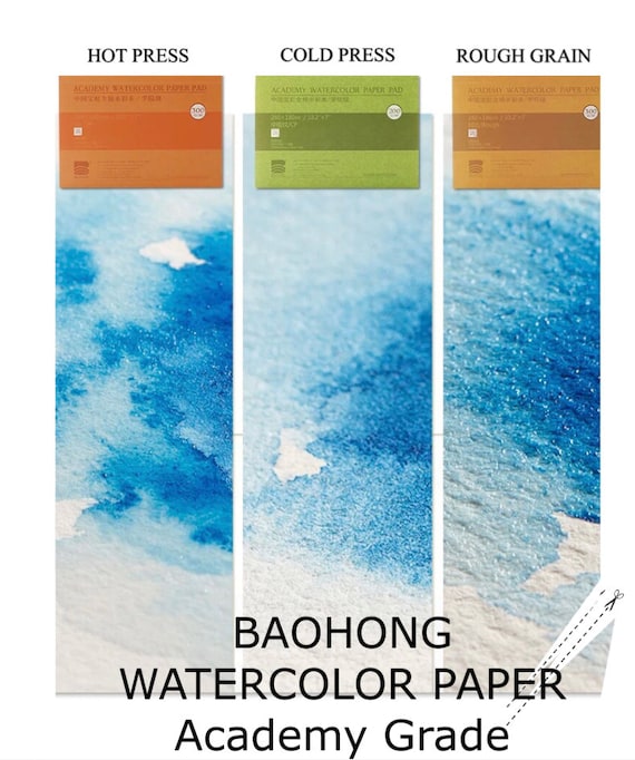 BAOHONG Hot Press Academy Watercolor Pad, Sketchbook 100% Cotton,  140lb/300gsm, Watercolor Block, 20 Sheets, Four Edges Glued Together -   Denmark