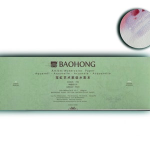 Baohong Watercolor Paper 300GSM / Cold press 560 x 760 pack of 10 (Academy  Level) : : Home & Kitchen