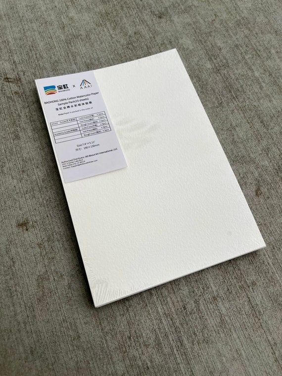 Hot Press Watercolor Paper, 140lb/300gsm Cotton Paper for Students