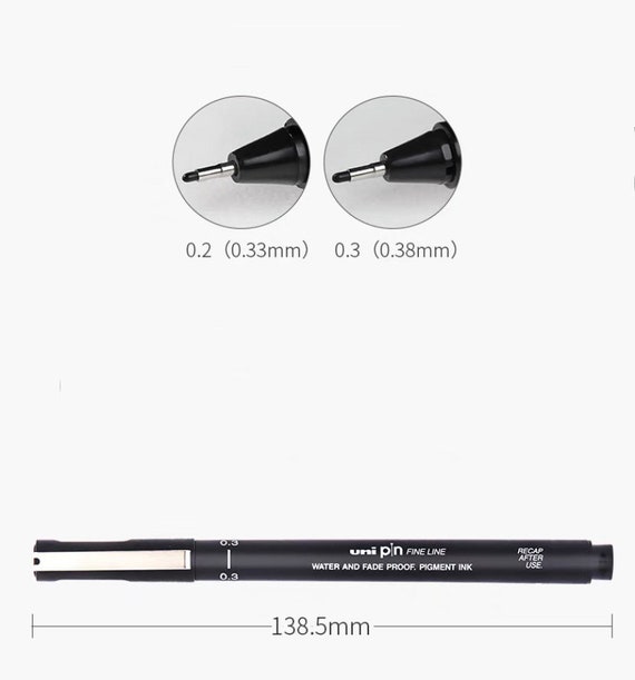 Uni Pin Fineliners 0.2mm Black