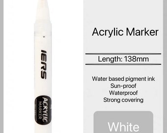 Acrylic Marker White-2mm, marks on almost any surface