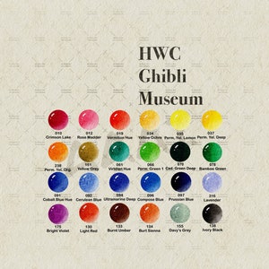 Japanese HB Artist&#39;s Watercolors Ghibli Museum Sketching Set - Selected 24 Colors Repackaged Trial Set