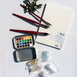 AAAI Watercolor Beginner Set - BAOHONG Paper, Brushes, Watercolor Paints & Medium