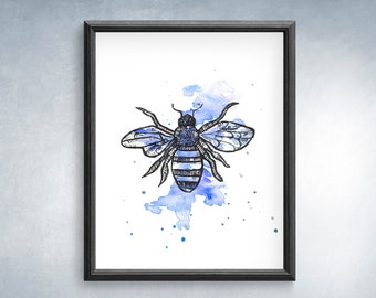ミツバチの水彩画 - Etsy 日本