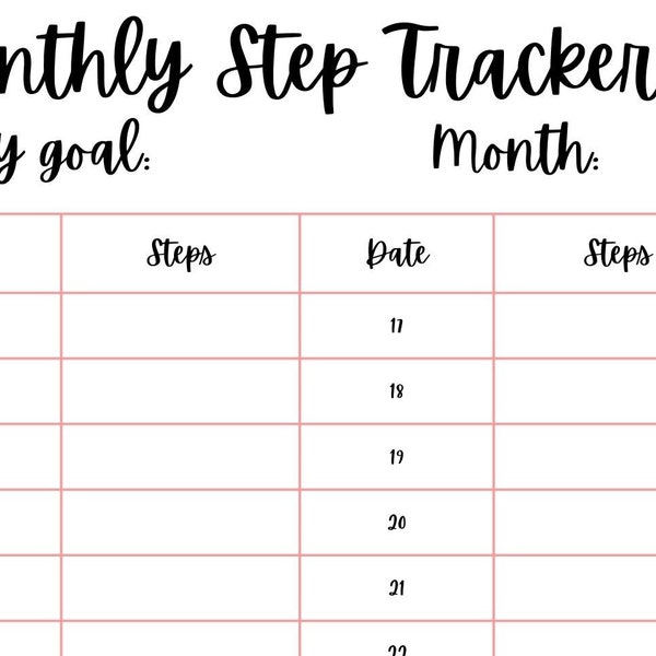 daily / monthly step tracker