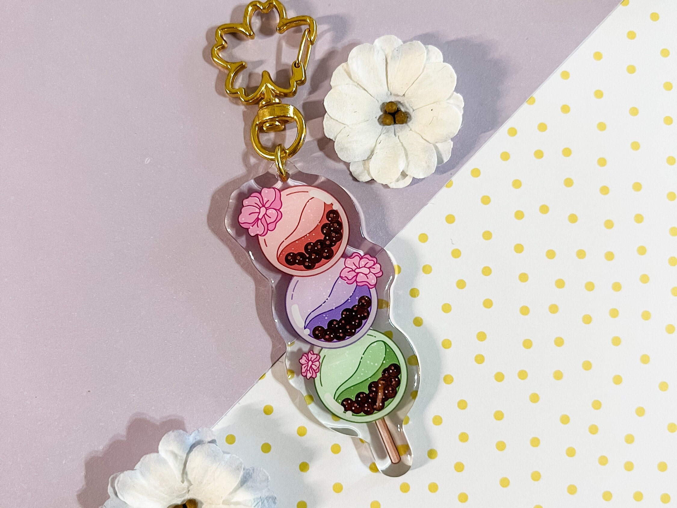 Boba Dango Acrylic Keychain, Boba Keychain, Dango Keychain, Boba Lover