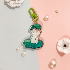 Cute Bunny Acrylic Keychain, Cute Bunny Keychain, Aesthetic Keychain, Cute Rabbit Keychain, Whimsical Keychain, Bunny Acrylic Charm