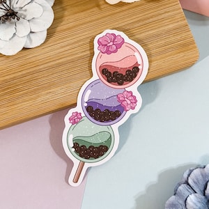 Boba Dango Vinyl Sticker, Dango Sticker, Japanese Snack Sticker, Kawaii Stickers, Cute Gifts, Cute Stickers