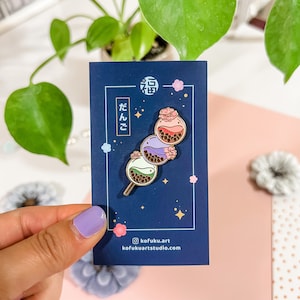 Cute Enamel Pin - Boba Dango | Cute Gift | Hard Enamel Pin | Kawaii Aesthetic | Cute Pin | Anime Pin | Boba Lover Gift