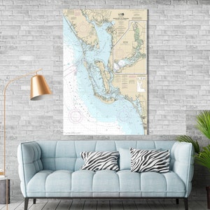 CUSTOM Nautical Map / Chart - Printed on Canvas, Acrylic, or Metal - Most Locations Available - Just Ask Us For a Draft of Your Area!! 画像 3
