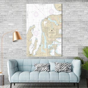 CUSTOM Nautical Map / Chart - Printed on Canvas, Acrylic, or Metal - Most Locations Available - Just Ask Us For a Draft of Your Area!!