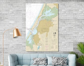 Eureka, Arcata, Samoa, Loleta, Humboldt Bay, Arcata Bay, California - Nautical Map / Chart - Wall Decor - Printed Canvas, Acrylic, or Metal