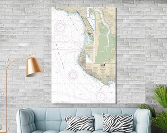 Morro Bay, Cayucos, Morro Beach, Avila Beach, Estero Bay, California - Nautical Map / Chart - Wall Decor - Printed Canvas, Acrylic, or Metal