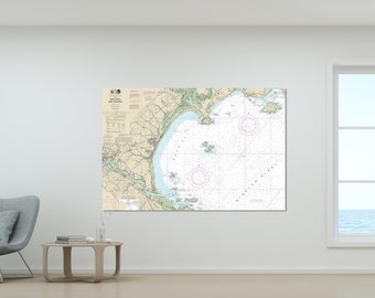 Saco Bay, Biddeford, Saco, Pine Point, Old Orchard Beach, Hills Beach, Camp Ellis - Nautical Map / Chart - Printed on Canvas, Acrylic, Metal