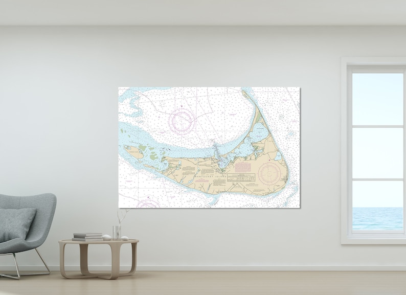 CUSTOM Nautical Map / Chart - Printed on Canvas, Acrylic, or Metal - Most Locations Available - Just Ask Us For a Draft of Your Area!! 画像 6