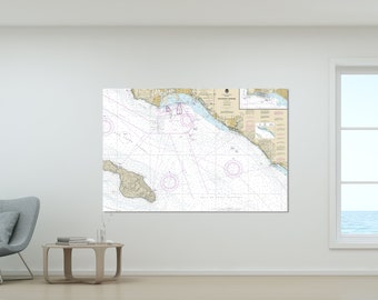 Los Angeles, Long Beach, San Pedro, Newport/Huntington/Laguna/Seal Beach - Nautical Map/Chart - Wall Decor - Printed Canvas, Acrylic, Metal