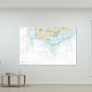 Apalachicola, Eastport, Port St. Joe, St. George Island, St. Joseph Bay, Florida - Nautical Map / Chart - Printed on Canvas, Acrylic, Metal