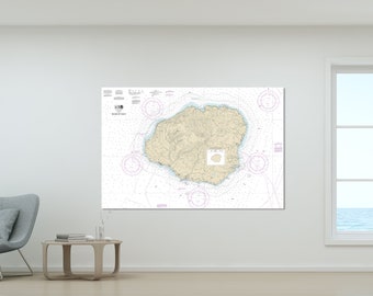 Kauai, Kekaha, Poipu, Lihue, Wailua, Hanalei, Princeville, Waimea, Hawaii - Nautical Map/Chart - Wall Decor - Printed Canvas, Acrylic, Metal