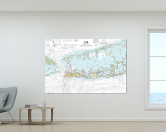 Key West, Stock Island, Boca Chica Key, Big Coppitt Key, Sugarloaf Key, Florida - Nautical Map / Chart - Printed on Canvas, Acrylic, Metal