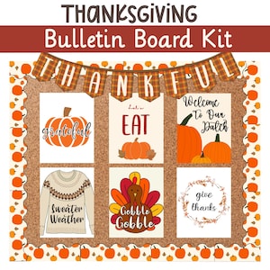 Thanksgiving Theme Classroom Decor Bundle Bulletin Board Kit| Farmhouse Classroom | Easy Classroom Decor | Classroom Bundle | Fall Classroom