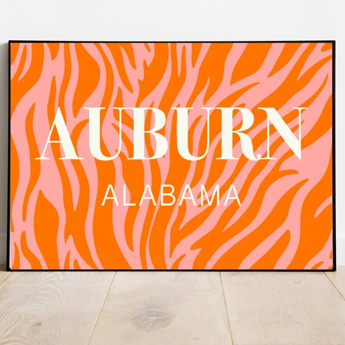 Preppy Auburn University Location Print Dorm Decor Auburn Etsy