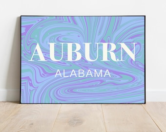 Auburn University Print, Alabama College Wall Art (Digital Download)