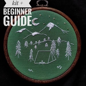 Kit da ricamo fai-da-te per principianti Schema punto croce base Guida al ricamo Design della foresta Kit punto ago Regalo per gli amanti della natura per il fidanzato