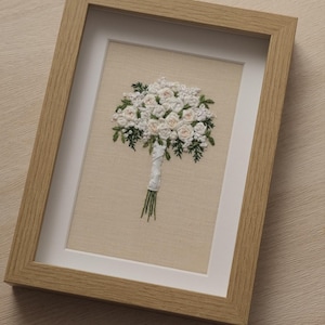Perfektes Geschenk für Frau Personalisierte Hochzeitsstrauß Replik Blumen Stickerei Mather's day Geschenk Benutzerdefinierte Handgefertigte Dekoration Idee